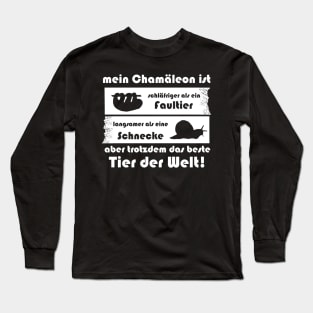 schläfriges Chamäleon Leguan lustiger Spruch Long Sleeve T-Shirt